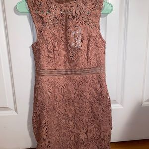 Paris pink lace dress